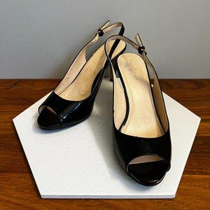 Cole Haan Patent Leather Sling Back Shoes with Peekaboo toe